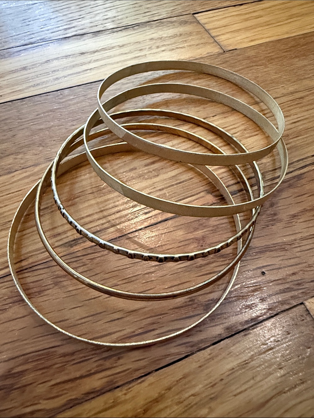 Set of Gold Tone Bangle Bracelets